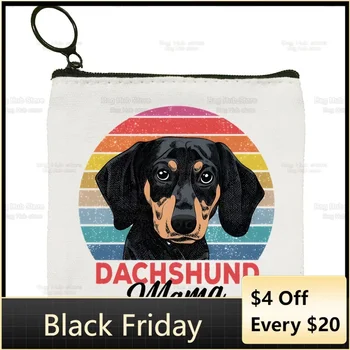 Дизайн холщовой сумки с рисунком милой собачки Dachshund Teckel, простая и модная сумка для хранения, холст