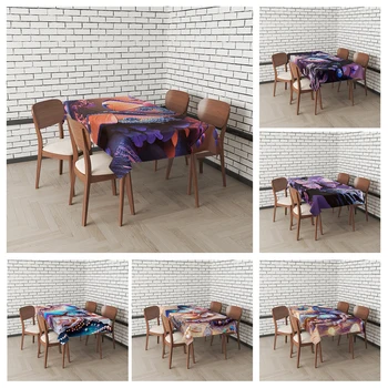 Домашние скатерти для украшения обеденного стола в натуральном и животном стиле, прямоугольные аксессуары для стола, скатерть против пятен