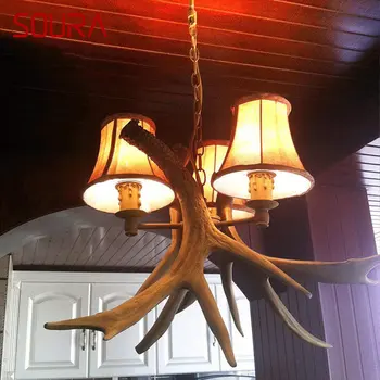 Современная люстра SOURA, подвесной светильник, креативный подвесной потолочный светильник с оленьими рогами для домашней столовой, светильники для декора