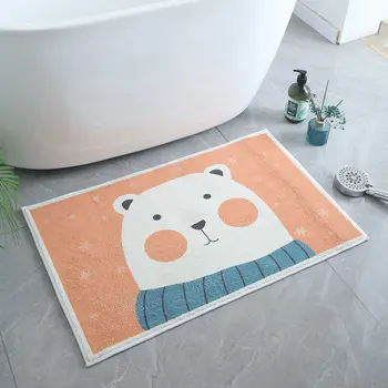 Плюшевый коврик с милым медведем, впитывающий коврик для ванной комнаты, ковер из толстого искусственного кашемира, нескользящий коврик для ванной комнаты, ковер