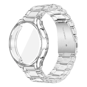 2шт Для Samsung Galaxy Watch 4 классический 46мм 42мм Ремешок ремешок Чехол Прозрачная Смола Браслет Galaxy Watch 4 44мм 40мм Active 2/Watch 3