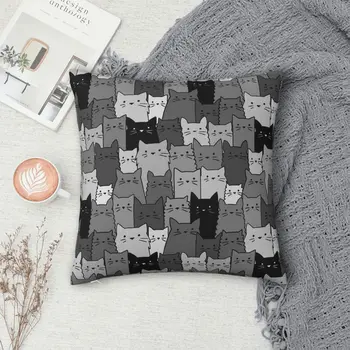 Бесшумные кошки Монохромная наволочка из полиэстера Чехол для подушек Комфортная подушка Диван Декоративные подушки, используемые для дома