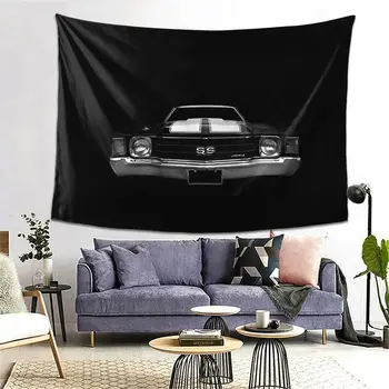 1972 Chevy Chevelle - Черный Эстетичный Домашний Декор, Гобеленовое Искусство, Настенные Гобелены для Гостиной, Спальни, Комнаты в Общежитии