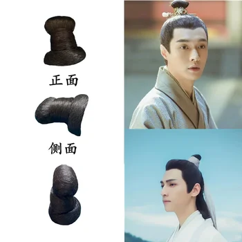 2023 китайский древний парик для мужчины hanfu аксессуары для волос косплей сценическое представление стиль династии Хань