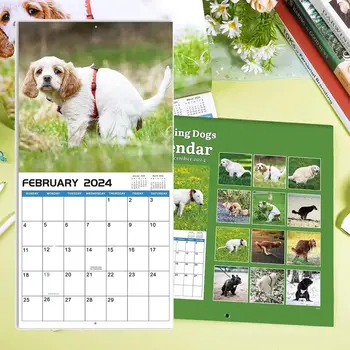 Настенный календарь для позора собак на 2024 год, Настенный календарь на 2024 год, Забавный календарь, Подвесной календарь, Новогодние подарки, Декор стен