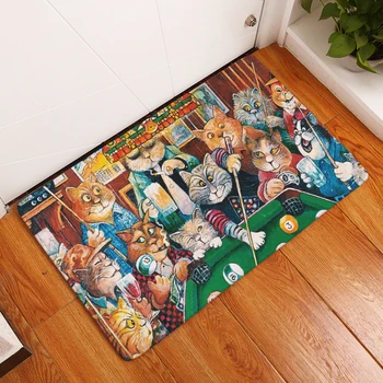 Декоративный коврик для прихожей с рисунком мультяшного кота, Нескользящий коврик для ванной комнаты, Домашний декор, коврик для пола на кухне