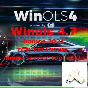 2022 Хит продаж WinOLS 4.7 С плагинами + 2021 Damos + ECM TITANIUM + immo service tool версии v1.2, программное обеспечение для автоматического восстановления всех данных