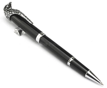 Шариковая ручка-роллер Fuliwen 2053, зажим для головы Совы, черный бочонок и серебряный зажим, Чернильная ручка, подходит для мужчин и женщин, Подарочная ручка FR003