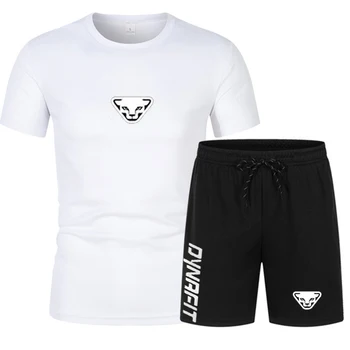 Летний новый мужской спортивный комплект из футболки и шорт 2023 года, удобные дышащие штаны для бега, модная одежда для рыбалки в стиле хип-хоп
