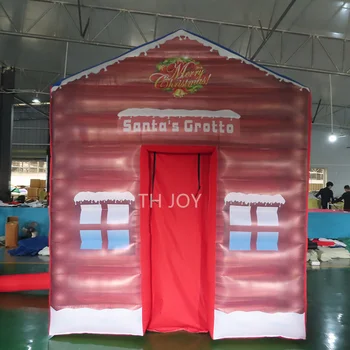 бесплатная доставка по воздуху до двери, новейшее рождественское украшение, большой надувной рождественский домик Санта Грот, газонные палатки для вечеринки