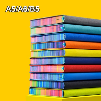 Кожаный блокнот A6 / A5 / B5 С цветными краями, Бумага на подкладке, Дневник, блокнот для заметок, Планировщик, Портативные Стильные офисные блокноты