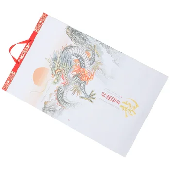Офисный Лунный Календарь Настенный В Китайском стиле, Висящий Год Дракона Бумажный 2024 Ежемесячный Большой Декор