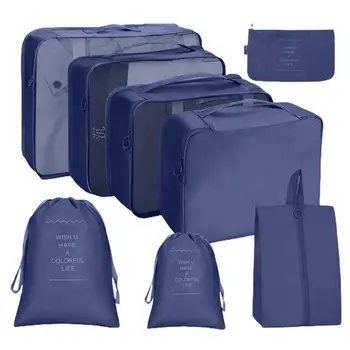 Сумка для хранения дорожной одежды, дорожные сумки-органайзеры, набор из 8 предметов для эффективной организации чемодана, складываемый для путешествий