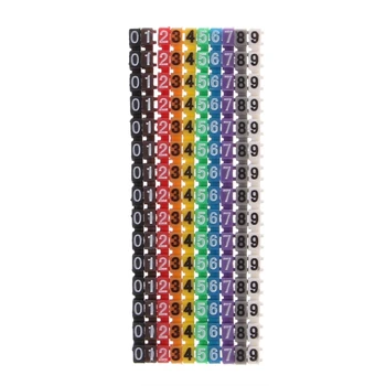 Маркеры кабелей Красочный маркер C-типа с номерным знаком для маркеров кабелей с проводами 2-3 мм