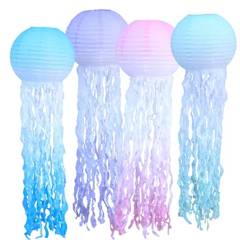 Тематическая вечеринка в стиле русалки, сделай сам, градиентный фонарь в виде медузы под водой, декор для вечеринки в честь Дня рождения, подарок на свадьбу для детей и девочек
