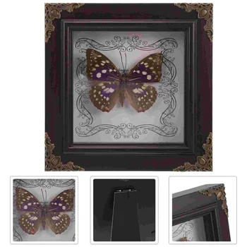 Образец бабочки в деревянной рамке, образец бабочки в теневой рамке