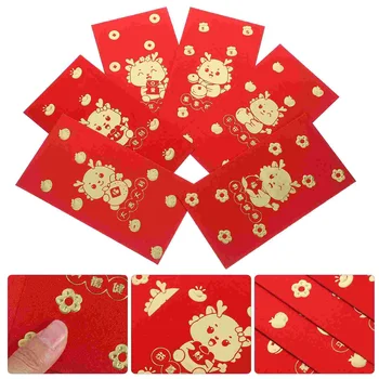 6 шт. Красный пакет в китайском стиле, кошелек-конверт, Традиционные карманы, бумажные маленькие конверты для денег