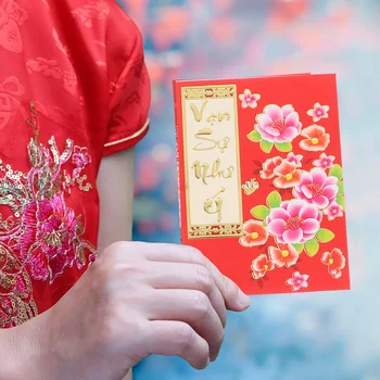 Вьетнамский Новый год Красные конверты Год Дракона Хонг Бао Красные конверты 2024 Весенний фестиваль конвертов с деньгами на удачу Красный пакет