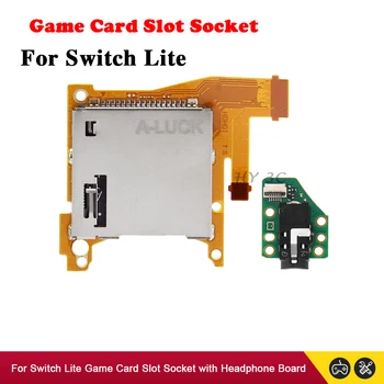 Сменный слот для игровых карт, Гнездо для считывания с платой для наушников для консоли Nintend Switch Lite, Запчасти и Аксессуары для ремонта