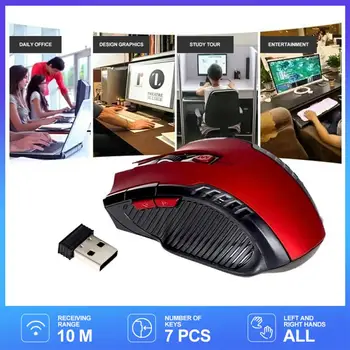 Беспроводная мышь 2.4 G с 6 клавишами, игровая мышь с разрешением 1600 точек на дюйм, USB-приемник, игровая мышь, оптическая для портативного компьютера, PC Gamer CSGO, PUBG, LOL