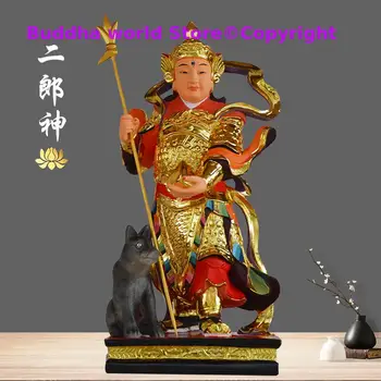 БОЛЬШОЙ ДОБРЫЙ АЗИАТСКИЙ дом в ГОНКОНГЕ, Покровитель даосского храма, статуя Бога ЭР ЛАНГ ШЕН ЯН ЦЗЯНЬ, благословляющая безопасность, здоровье, статуя удачи