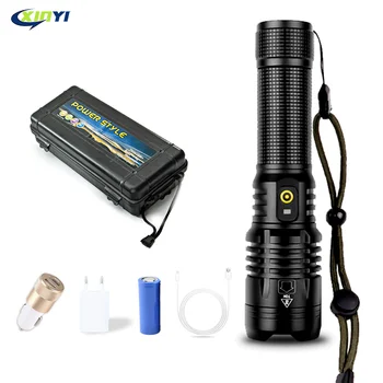 Мощный светодиодный фонарик XHP70/50 фонарик USB-зарядка Zoom led torch lanter 1* 26650 аккумулятор Для Кемпинга велосипедной лампы