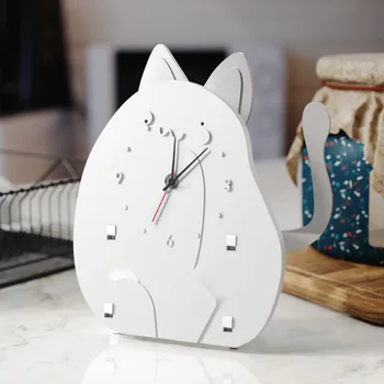 Часы в форме кошки, силиконовая форма, бесшумный часовой механизм, силиконовая форма, формы из смолы, поделки, часы, настенные часы ручной работы, украшения