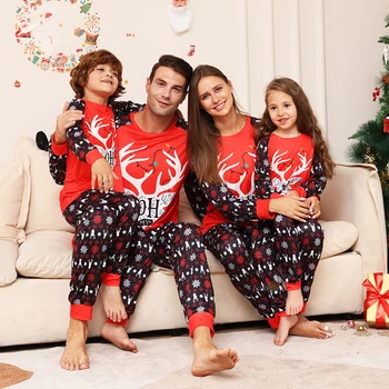 Рождественский семейный Пижамный комплект 2024 года, Пижама для взрослых и детей с Рождественским Оленем, Детский комбинезон, Семейная одежда для мамы, папы и сына, одежда для собак