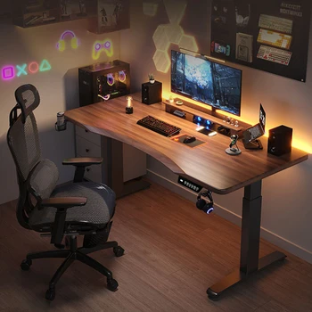 Регулируемый офисный стол с играми, настольный компьютер, Интеллектуальная рабочая станция, Деревянный подъемник, офисный стол Escritorios, Рабочая мебель QF50OD