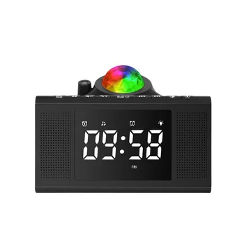 Цифровой будильник, проекционная лампа, Календарь, меняющий цвет, Настольные часы, музыкальный подарок для детей, встроенный музыкальный проигрыватель Bt