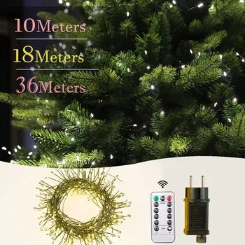 Гирлянда Fairy Lights Led 36M с зеленым кабелем, рождественская гирлянда, декоративная для наружного эстетичного украшения свадебного двора