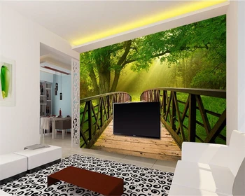 Бейбехан Деревянный мост лесной пейзаж 3d ТВ фон украшение дома обои гостиная спальня фрески фото 3d обои