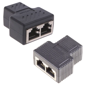 Разъем-разветвитель RJ45, адаптер для разветвителя Ethernet от 1 до 2 способов, соединитель-разветвитель Ethernet Plug for Play, удлинитель Ethernet Конвертер для Lapt