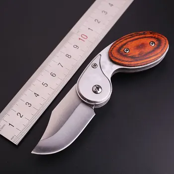 Многофункциональный складной нож с цветной деревянной ручкой для самообороны в походе, портативный тактический карманный нож