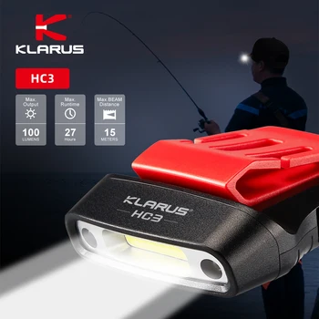 Klarus HC3 LED Налобный фонарь Перезаряжаемая лампа Головной фонарик LED Light 100LM 36H для рыбалки пеших прогулок с батарейным управлением движением