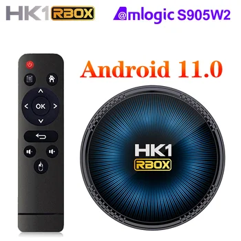 HK1 RBOX W2 4GB 64GB Smart TV Box Android 11 Amlogic S905W2 Поддержка AV1 5G Wifi BT 4K Медиаплеер 32GB 2G 16G телеприставка TVBOX