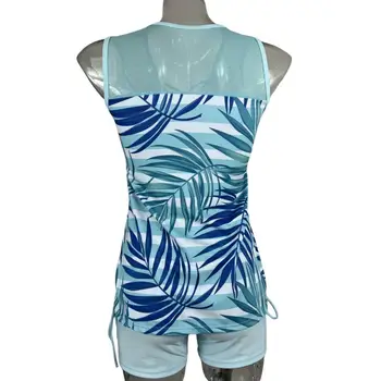 Пляжный комплект с топом и шортами, комплект из двух предметов, женский купальник, эластичные модные быстросохнущие женские купальники для купания