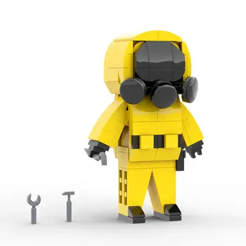 Желтый робот из Видеоигры о Комнатных строительных игрушках 136 штук MOC Build