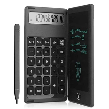 Калькулятор, стандартный настольный калькулятор с 12-значным большим ЖК-дисплеем и 6-дюймовым офисным планшетом для письма