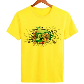 Футболка с 3D-печатью серии Tiger, Оригинальные брендовые летние топы, повседневная одежда, футболка оверсайз для мужчин B148