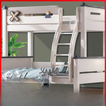 Верхние и нижние двухъярусные кровати, все высокие и низкие кровати из дуба, многофункциональная небольшая кровать для взрослых, верхняя и нижняя двухъярусные кровати для детей деревянные