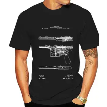 Рубашка с пистолетом Mauser C96, Винтажный Пистолет, Подарок Коллекционера оружия, Футболка Gun Club