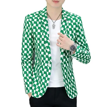Высококачественный мужской блейзер корейской версии, трендовый деловой повседневный Элегантный модный джентльменский костюм высокого класса для простых покупок, пиджак