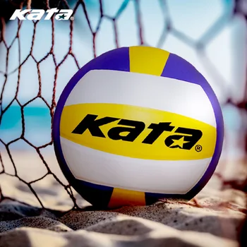 Волейбол КАТА № 5, пляжный волейбол, мягкий, нескользящий, уменьшает травмы рук, Износостойкий тренировочный мяч из овечьей резины