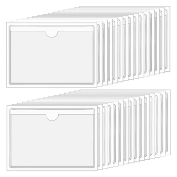 Прозрачные клейкие карманы 4x6 дюймов, карманы для карточек, рукава, самоклеящиеся с верхней загрузкой, карманы для этикеток (30 шт.), простые в использовании