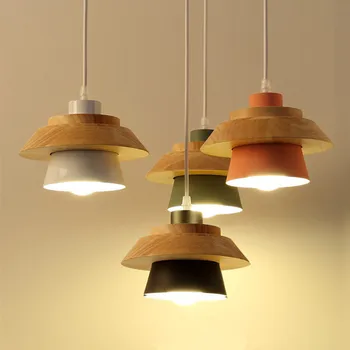 подвесной светильник светодиодный подвесной светильник подвесная кухонная лампа лампа для столовой E27 светильники для столовой деревянная подвесная лампа современный блеск
