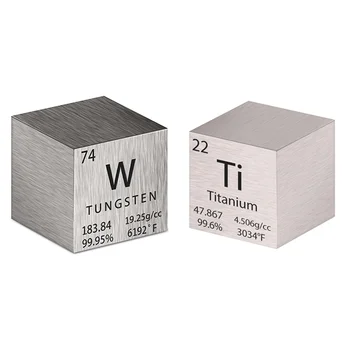 2ШТ титаново-вольфрамовые квадратные плотностные элементы Квадраты для коллекций элементов Лабораторные материалы для экспериментов хобби (1 дюйм)