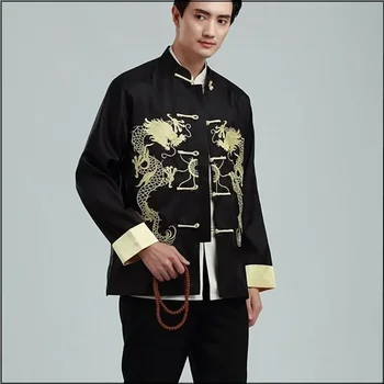 Мужской костюм 2022 Вышивка Dragon Tangsuit Традиционная китайская одежда для мужчин Рубашка Топы Куртка Cheongsam Hanfu Vintage