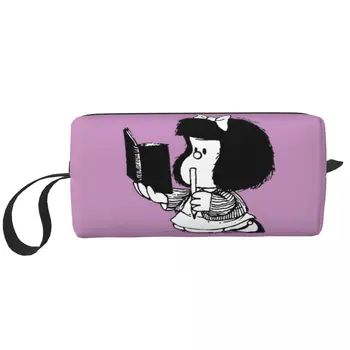 Mafaldas С блокнотом, сумка для туалетных принадлежностей, женский органайзер для косметики с героями мультфильмов Quino, женские сумки для хранения косметики, набор Dopp, футляр-коробка