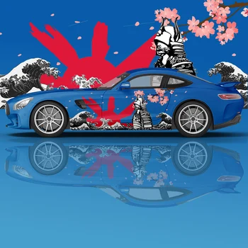 Наклейки Samurai Wave Sun Japan, боковая графика, аксессуары для модификации автомобилей, наклейки для упаковки pain Racing, декоративные наклейки